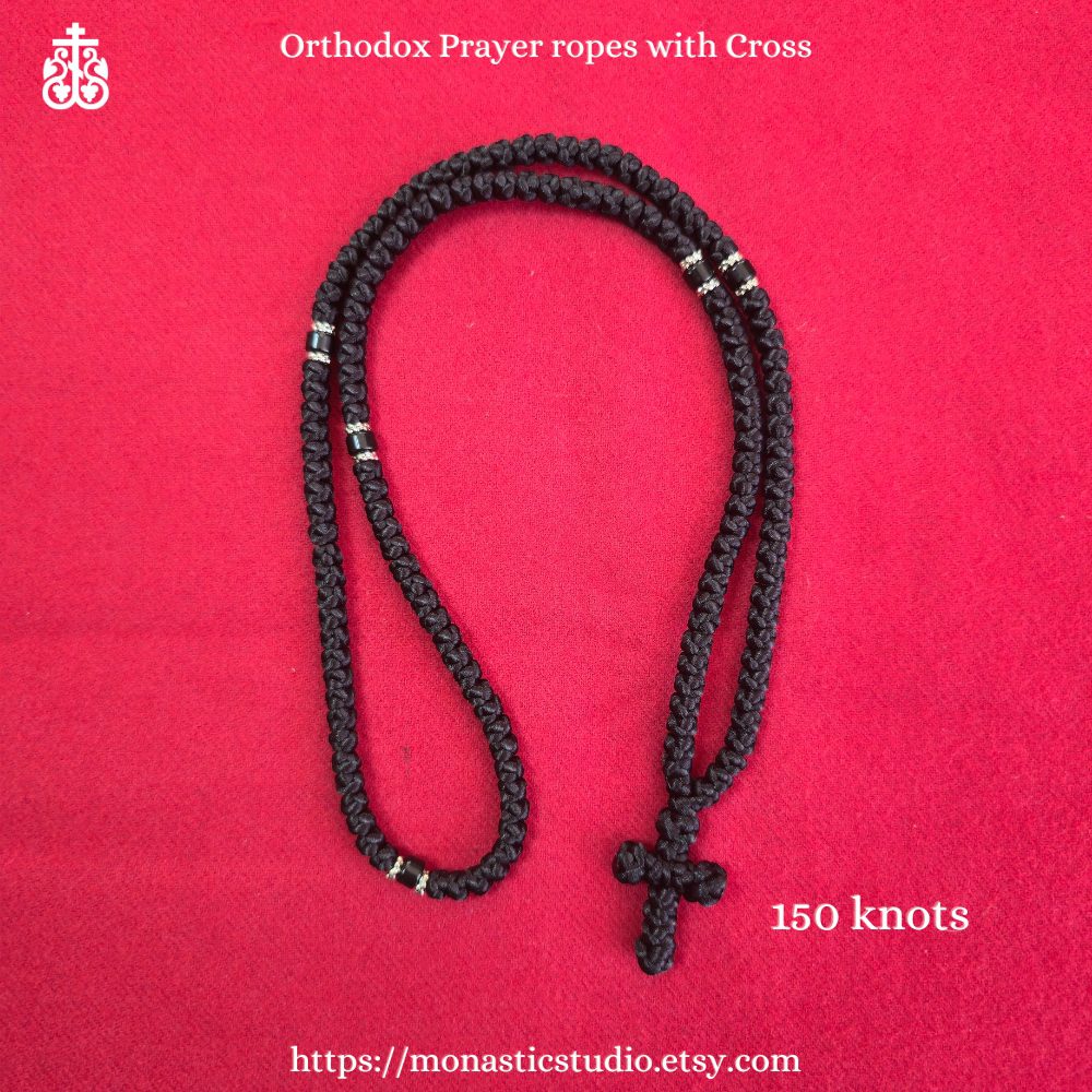 Monastic Studio Prayer Rope Black Silk 150 knots Cross Monastic Studio Prayer Rope Black Silk 150 knots Cross